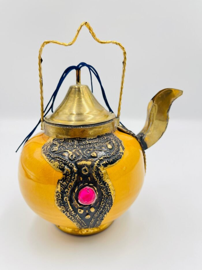 Ceramic and copper teapot